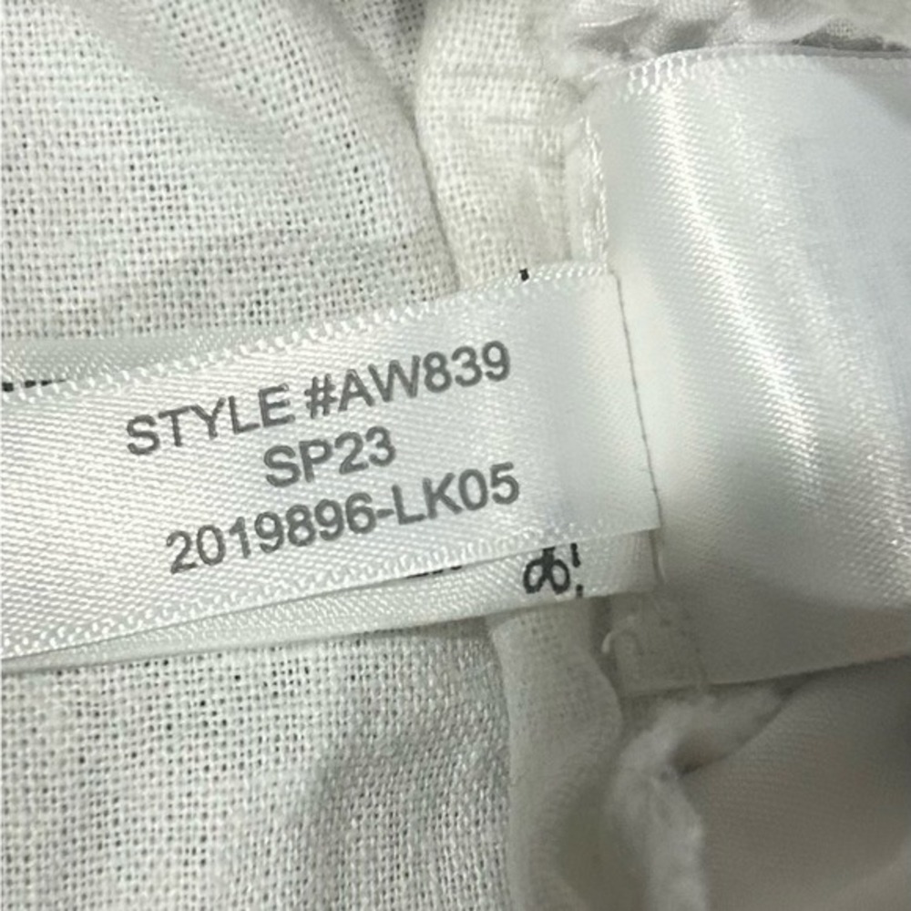 J.Crew White Linen Cotton Seaside Pant Elastic Waist Drawstring AW839 Sz 0 - Picture 5 of 5